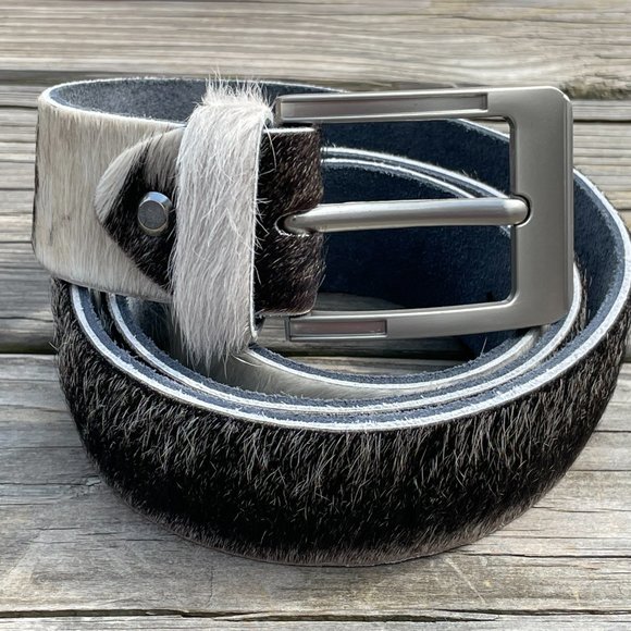 Original COWHIDE BELTS with Full Grain Leather Backside Unisex 100% Real Cowhide - Picture 11 of 15
